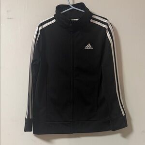 Adidas Kids Black Track Jacket with White Accents, EUC, size Small (7/8)